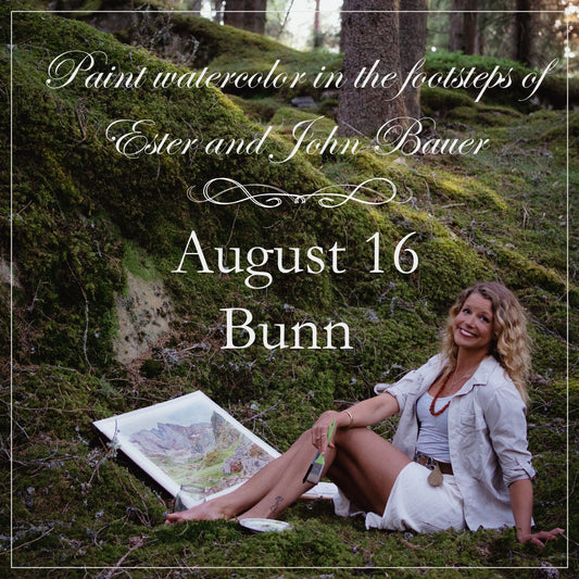 Paint watercolor in the footsteps of Ester and John Bauer, August 16 2026